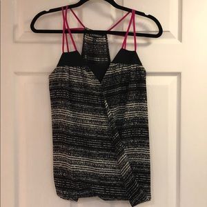 Express Fun Dressy Top • Tank • Black White Pink